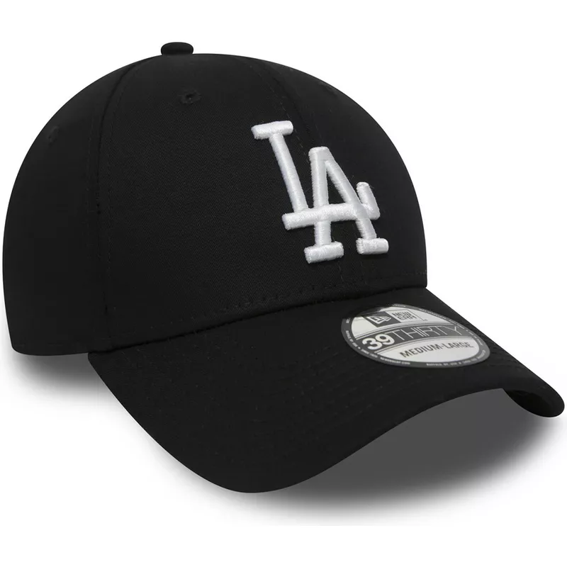 Gorra curva negra ajustada 39THIRTY Essential de Los Angeles Dodgers MLB de  New Era