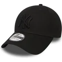 cappellino-visiera-curva-nero-con-logo-nero-aderente-39thirty-classic-di-new-york-yankees-mlb-di-new-era