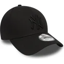 cappellino-visiera-curva-nero-con-logo-nero-aderente-39thirty-classic-di-new-york-yankees-mlb-di-new-era