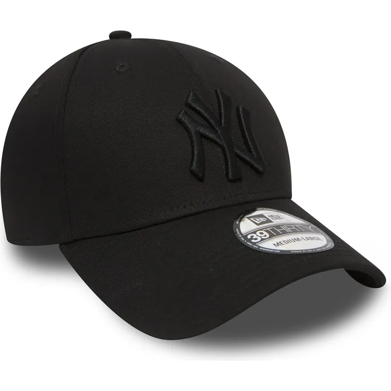 schwarze-gebogene-kappe-mit-schwarzem-logo-39thirty-classic-der-new-york-yankees-mlb-von-new-era