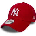 cappellino-visiera-curva-rosso-aderente-39thirty-classic-di-new-york-yankees-mlb-di-new-era