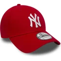 cappellino-visiera-curva-rosso-aderente-39thirty-classic-di-new-york-yankees-mlb-di-new-era