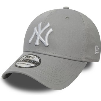 Gorra curva gris ajustada 39THIRTY Classic de New York Yankees MLB de New Era