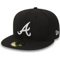 cappello-piatto-nero-aderente-59fifty-essential-di-atlanta-braves-mlb-di-new-era