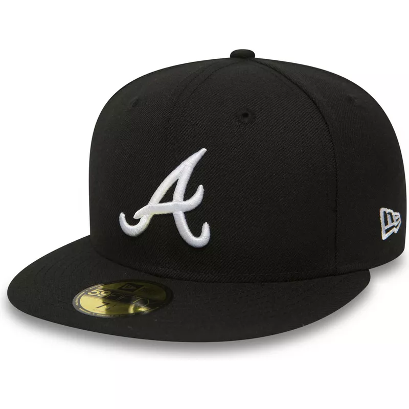 charla Incompatible Eficiente Gorra plana negra ajustada 59FIFTY Essential de Atlanta Braves MLB de New  Era: Caphunters.com