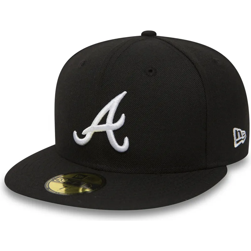 sort-fitted-59fifty-essential-flad-kasket-fra-atlanta-braves-mlb-af-new-era