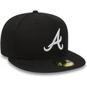 cappellino-visiera-piatta-nero-aderente-59fifty-essential-di-atlanta-braves-mlb-di-new-era