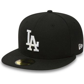 Gorra plana negra ajustada 59FIFTY Essential de Los Angeles Dodgers MLB de New Era