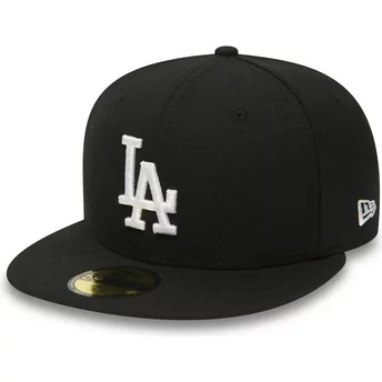 New Era Flat Brim 59FIFTY Essential Los Angeles Dodgers MLB Black Fitted Cap