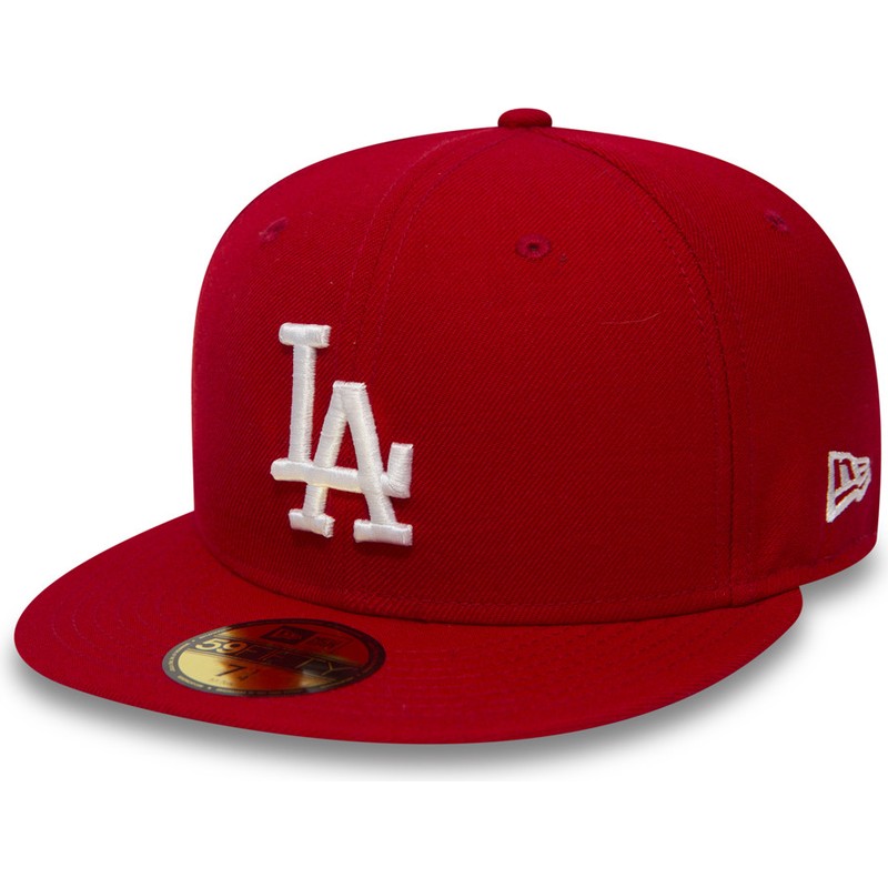 Gorra plana roja ajustada 59FIFTY Essential de Los Angeles Dodgers MLB ...