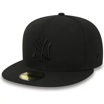 Gorra plana negra ajustada 59FIFTY Black on Black de New York Yankees MLB de New Era