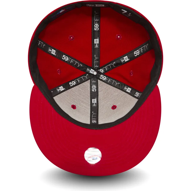 cappello-piatto-rosso-regolabile-59fifty-essential-dei-new-york-yankees-mlb-di-new-era
