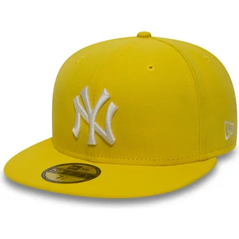 petten-plat-geel-aangepast-59fifty-essential-van-new-york-yankees-mlb-van-new-era