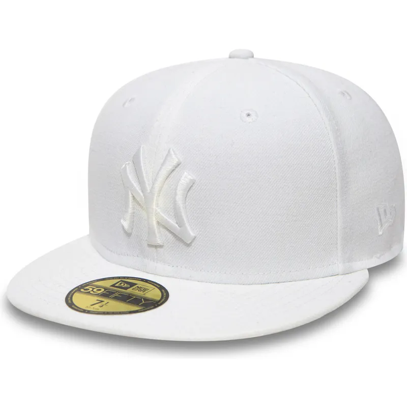 petten-plat-wit-fitted-59fifty-white-on-white-van-new-york-yankees-mlb-van-new-era petten-plat-wit-fitted-59fifty-white-on-white-van-new-york-yankees-mlb-van-new-era