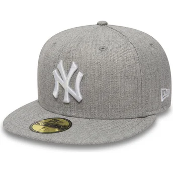 cappellino-visiera-piatta-grigio-aderente-59fifty-essential-di-new-york-yankees-mlb-di-new-era