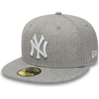 Gorra plana gris ajustada 59FIFTY Essential de New York Yankees MLB de New Era