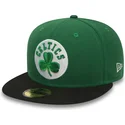 cappellino-visiera-piatta-verde-aderente-59fifty-essential-di-boston-celtics-nba-di-new-era