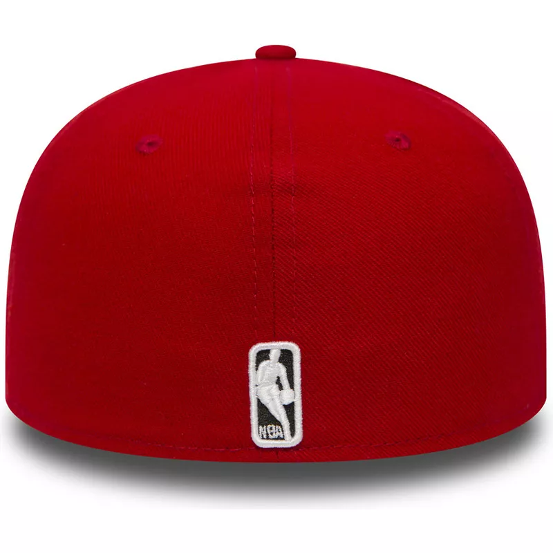 Gorra plana roja ajustada 59FIFTY Essential de Chicago Bulls NBA de New Era
