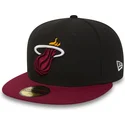 petten-plat-zwart-fitted-59fifty-essential-van-miami-heat-nba-van-new-era