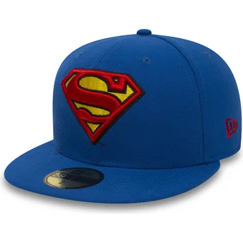 gorra-plana-azul-ajustada-59fifty-superman-character-essential-warner-bros-de-new-era