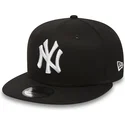 cappellino-visiera-piatta-nero-regolabile-9fifty-white-on-black-di-new-york-yankees-mlb-di-new-era