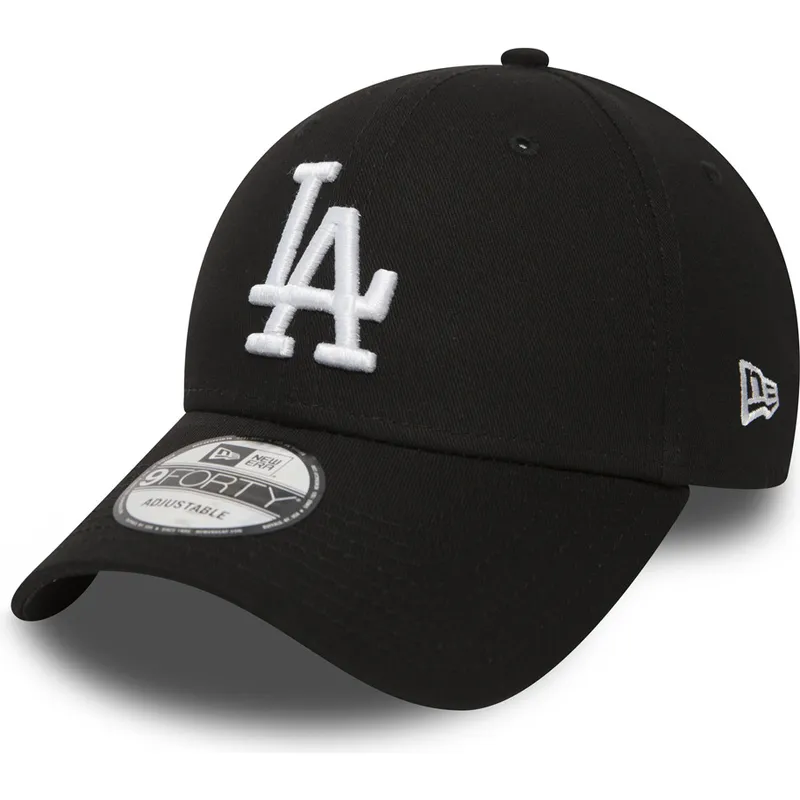 sort-justerbar-curved-9forty-essential-kasket-fra-los-angeles-dodgers-mlb-fra-new-era