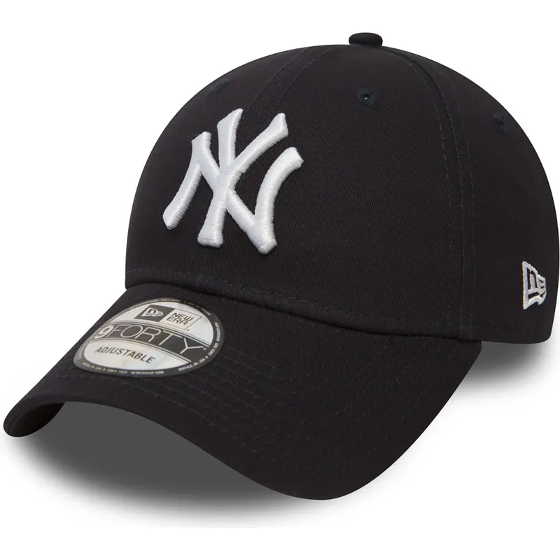 justerbar-marinebla-kurvet-kasket-9forty-essential-fra-new-york-yankees-mlb-fra-new-era