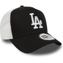 cappellino-trucker-nero-clean-a-frame-di-los-angeles-dodgers-mlb-di-new-era