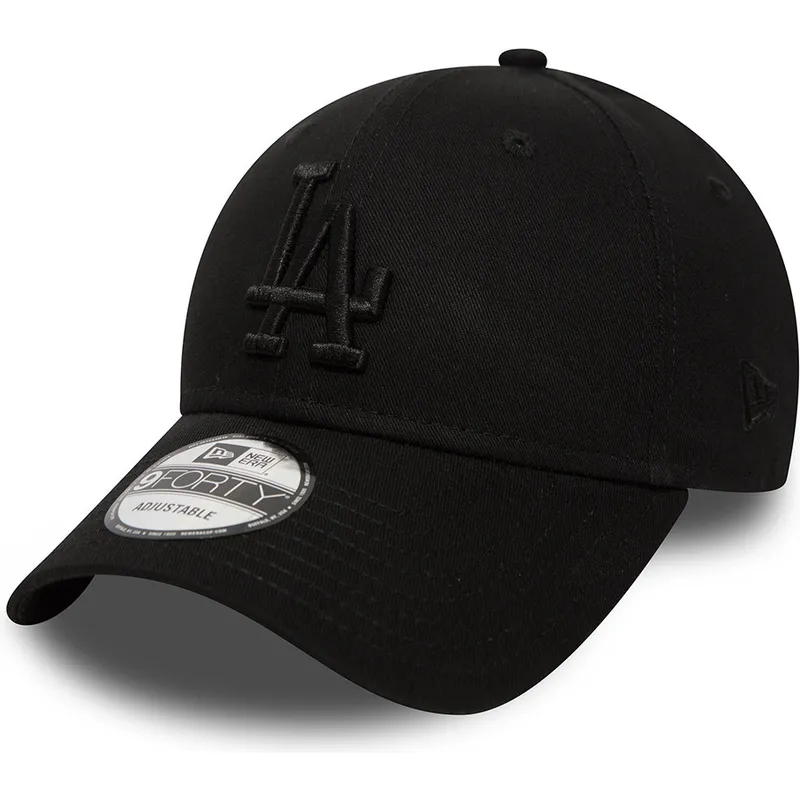 petten-gebogen-zwart-verstelbaar-9forty-essential-van-los-angeles-dodgers-mlb-van-new-era