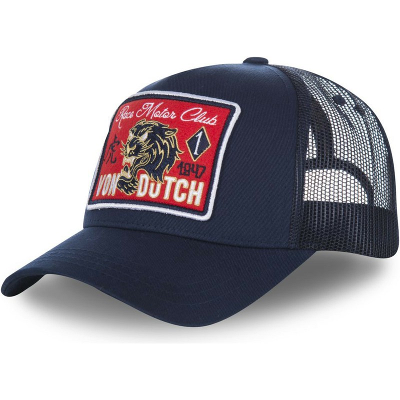 Von Dutch FAMOUS2 Navy Blue Trucker Hat: Caphunters.com
