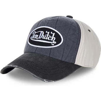 Cappellino visiera curva blu marino e bianco regolabile JACK7 di Von Dutch