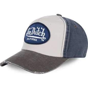 Casquette courbée blanche, bleue et grise ajustable JACKMWB Von Dutch