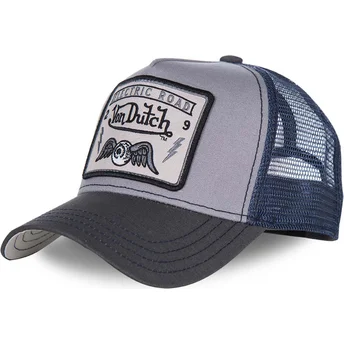 Von Dutch SQUARE3B grå och blå truckerkeps
