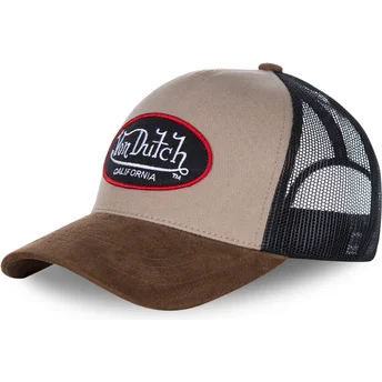 Beige trucker-keps SUEDE från Von Dutch