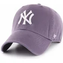 cappellino-visiera-curva-viola-di-new-york-yankees-mlb-clean-up-di-47-brand