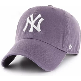 Gorra curva violeta de New York Yankees MLB Clean Up de 47 Brand