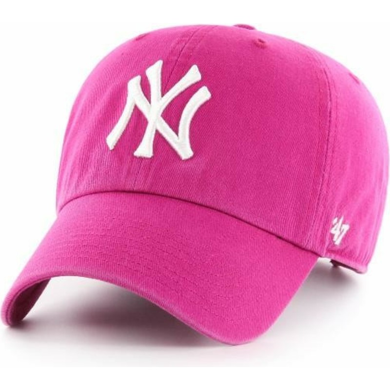 47-brand-curved-brim-new-york-yankees-mlb-clean-up-orchid-pink-cap