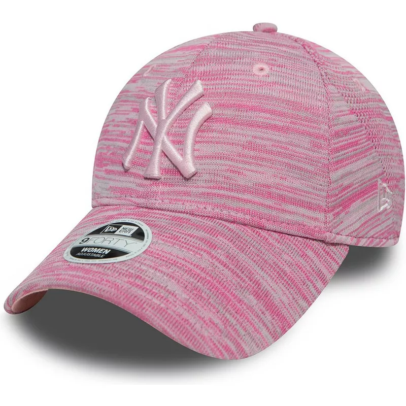 new-era-curved-brim-pink-logo-9forty-engineered-fit-new-york-yankees-mlb-pink-adjustable-cap