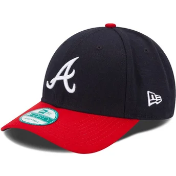 Casquette courbée bleue marine et rouge ajustable 9FORTY The League Atlanta Braves MLB New Era