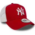 cappellino-trucker-rosso-clean-a-frame-2-di-new-york-yankees-mlb-di-new-era