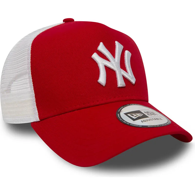 petten-gebogen-rood-snapback-clean-a-frame-2-van-new-york-yankees-mlb-van-new-era