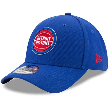 Petten gebogen blauw verstelbaar 9FORTY The League van Detroit Pistons NBA van New Era
