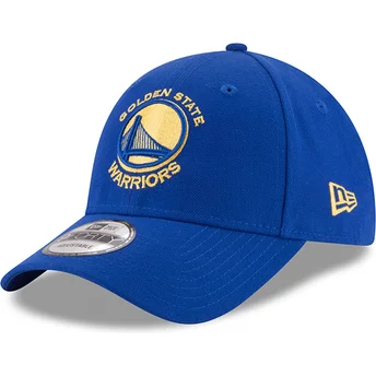 Cappellino curvo blu regolabile 9FORTY The League dei Golden State Warriors NBA di New Era