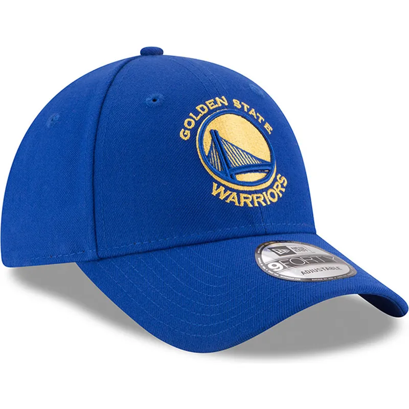 blaue-verstellbare-gebogene-kappe-9forty-the-league-der-golden-state-warriors-nba-von-new-era