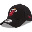 casquette-courbee-noire-ajustable-9forty-the-league-miami-heat-nba-new-era