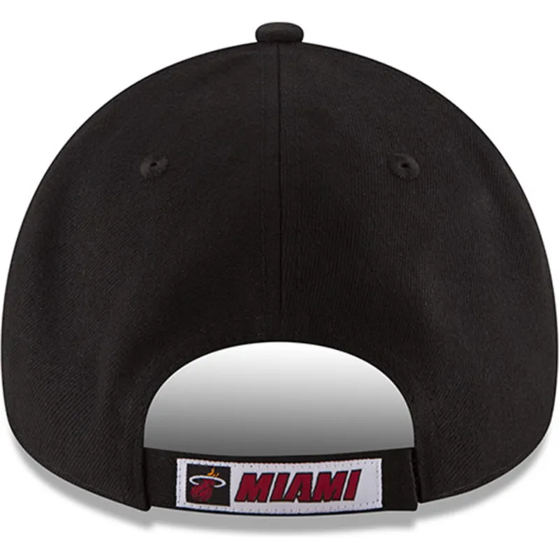 schwarze-verstellbare-curved-cap-9forty-the-league-der-miami-heat-nba-von-new-era