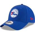 cappellino-visiera-curva-blu-regolabile-9forty-the-league-di-philadelphia-76ers-nba-di-new-era