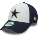 new-era-curved-brim-9forty-the-league-dallas-cowboys-nfl-white-and-navy-blue-adjustable-cap