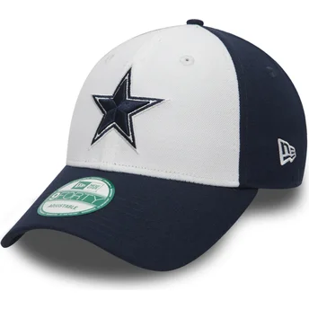 Casquette courbée blanche et bleue marine ajustable 9FORTY The League Dallas Cowboys NFL New Era