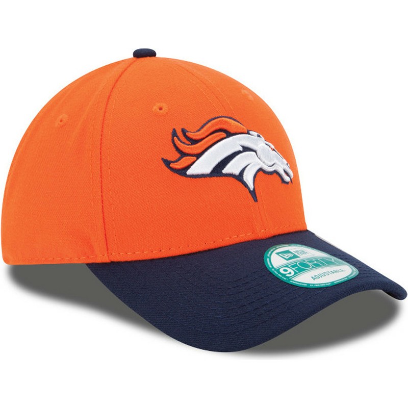 new-era-curved-brim-9forty-the-league-denver-broncos-nfl-orange-and-navy-blue-adjustable-cap